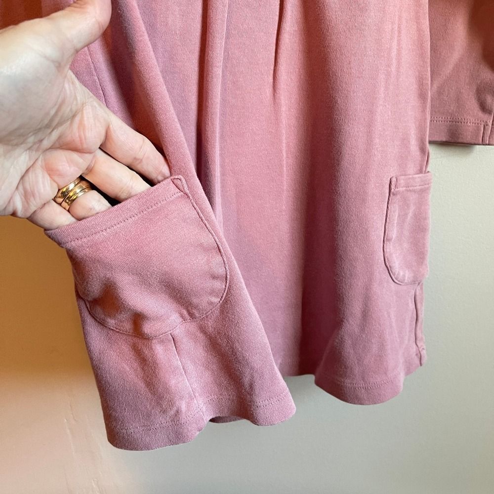 Kate Quinn Asymetrical Tunic Dress | 3T | Mauve Pink Organic Cotton Pockets - Picture 4 of 6